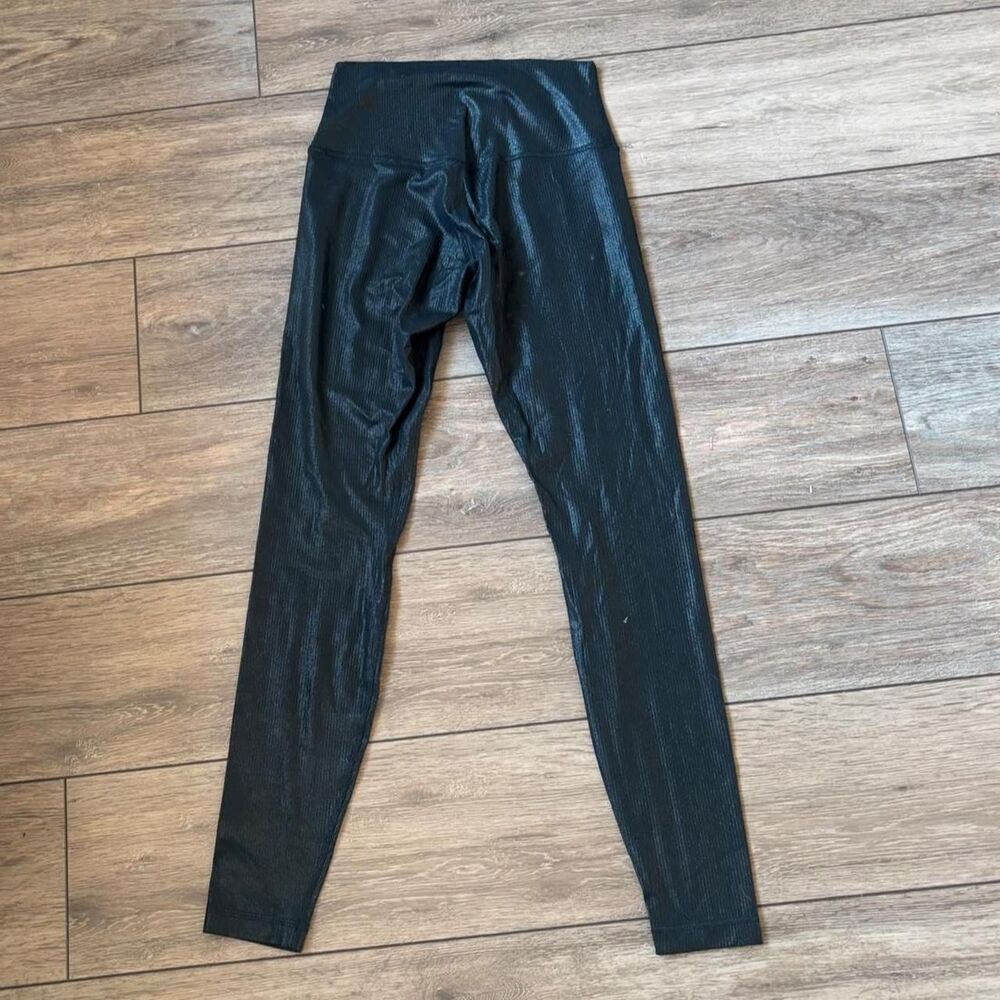 Lululemon Black Align High Rise Shine Pants 28" Shimmer size 6 - Picture 3 of 5